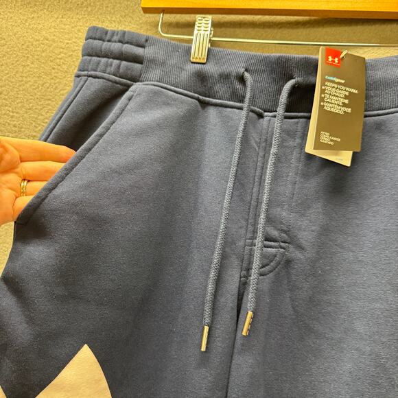 Under armour Sweatpants Mens Large Blue White Rival Fleece COMFY ColdGear NEW - Picture 5 of 10